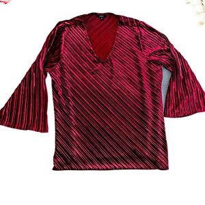 Alfani V-neck ribbed pullover,  in a breathtaking jeweled burgundy hue